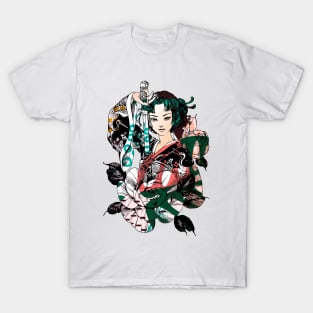 Japanese Geisha Sword Samurai Warrior 114 T-Shirt